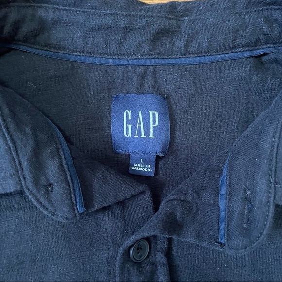 GAP Men's Black Button Down Size Large - Picture 2 of 7